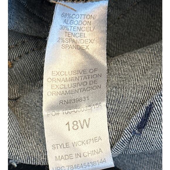 Democracy Absolution Stretch Denim Shorts Women’s Size 18W Dark Wash Blue Casual - Picture 10 of 10